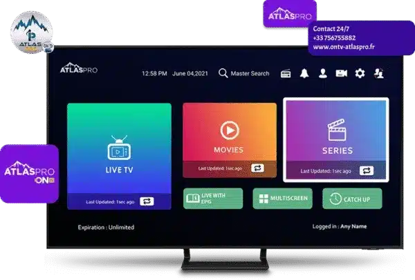 Abonnement IPTV Atlas Pro ONTV Officiel – 35€/an en 4K